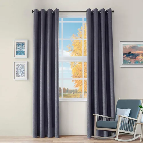 Miniatura 13 de BLUENILEMILLS Paneles de cortinas opacas para oscurecer la habitación con bolsillo para barra, cortinas perfectas para ventanas de cocina, Beige