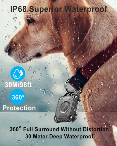 Miniatura 5 de Paquete de 4 soportes para Airtag (1ª y 2ª generación), IP68 resistente al agua, protección completa de 360°, fundas protectoras para sistema