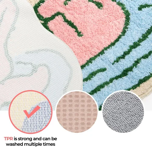 Miniatura 4 de Alfombra de baño, 24 x 17 pulgadas de grosor, extra suave, absorbente, parte trasera de goma duradera, antideslizante, lavable a máquina, alfombra