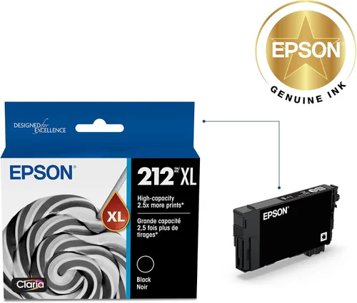 Miniatura 2 de Epson 212 Claria Ink Cartucho negro de alta capacidad (T212XL120-S) funciona con Workforce WF-2830,2850 y Expression XP-4100,4105, (paquete de 2)