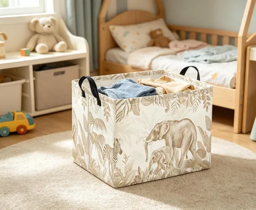 Miniatura 4 de Cesta rectangular de almacenamiento para bebés y niños, para el hogar, cocina, niñas, lindo contenedor de almacenamiento de juguetes, organizador