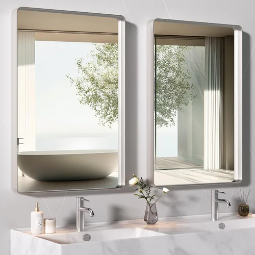 Miniatura 12 de Hasipu - Juego de 2 espejos de baño para pared, espejos de baño con marco de metal negro de 30 x 24 pulgadas para sobre lavabo, espejos