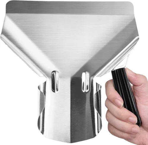 Bonsicoky Cucharón de acero inoxidable para papas fritas y palomitas, herramienta de llenado rápido para bolsas y cajas de alimentos, cuchara
