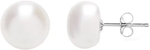 Miniatura 4 de MABELLA Pendientes de botón de plata de ley 925 AAA auténticos cultivados de agua dulce con perlas blancas y perlas para regalar a las mujeres