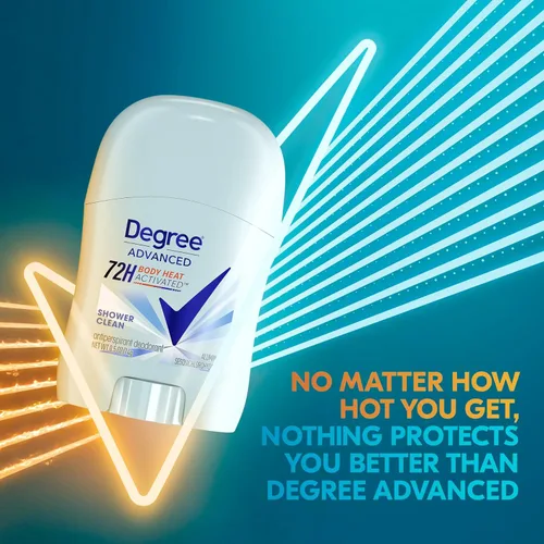 Miniatura 5 de Degree Desodorante antitranspirante avanzado, Shower Clean, paquete de 2 – Desodorante de viaje para mujeres, protección 72H, 0.5 oz Ea