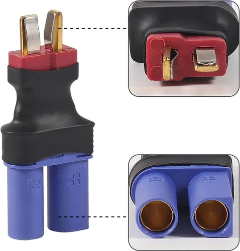 Miniatura 4 de 4 unids EC5 a T-Plug Deans Estilo Macho Hembra RC Adaptador EC5 Macho a T-Plug Hembra, EC5 Hembra a T-Plug Macho para RC Lipo Batería