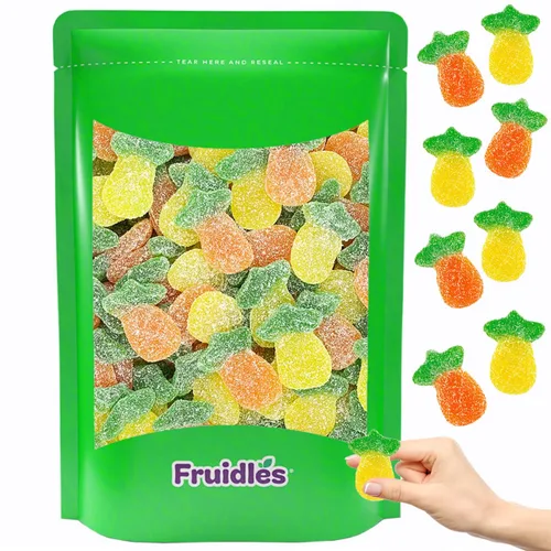 Miniatura 10 de Fruidles Gomitas de piña ácida, gomitas deliciosas con sabores de frutas (2.2 libras)