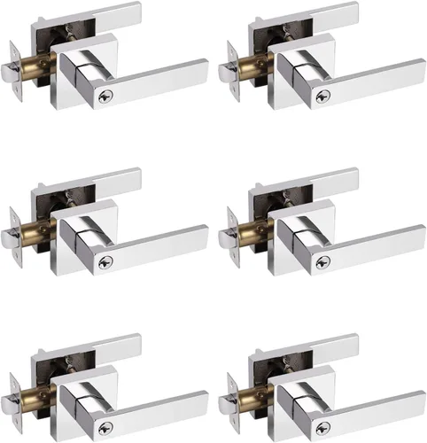 Miniatura 99 de Probrico Paquete de 4 manijas de puerta simuladas en negro mate, manijas interiores que no giran, manijas reversibles resistentes para interiores