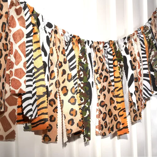 Miniatura 3 de Cartel para silla alta con temática de safari en la selva, suministros de fiesta de zoológico africano, animales salvajes, cumpleaños, baby shower