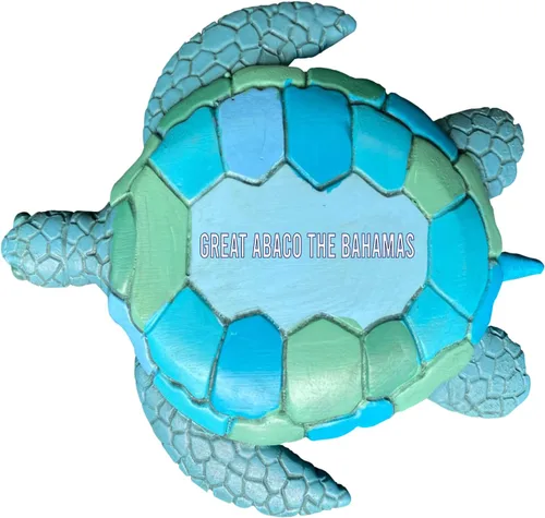 Great Abaco The Bahamas Beach Souvenir - Imán pintado a mano para nevera, diseño de tortuga