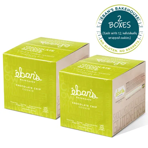Miniatura 2 de Eban's Galletas frescas horneadas sin gluten, 24 galletas grandes (2 cajas de 12), suaves y masticables, envueltas individualmente, gourmet, sin