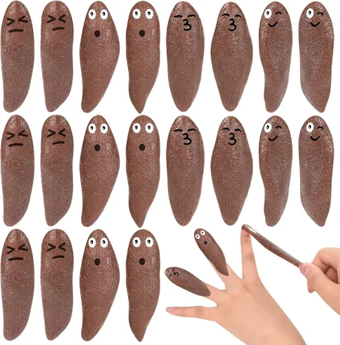 20 piezas de juguetes novedosos de tirachinas para dedos, caca de juguete para Halloween, caca falsa para juguetes novedosos y diversiones, caca