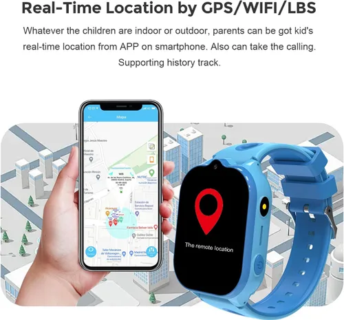 Miniatura 6 de Reloj inteligente 4G para niños, rastreador GPS, relojes inteligentes con videollamadas, juegos de rompecabezas de llamadas bidireccionales, chat