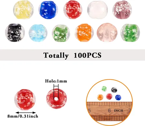 Miniatura 5 de Craftdady - Cuentas de vidrio soplado 2-2 colores mezclados