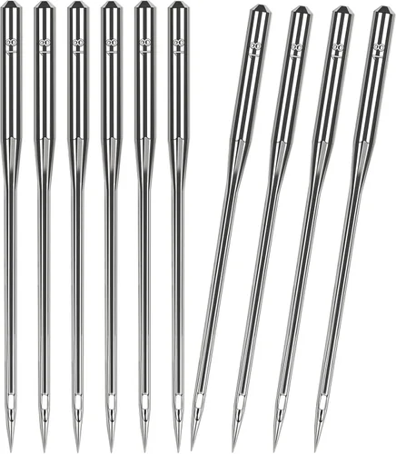 50 agujas de máquina de coser de tamaño universal 110/18, agujas de máquina de coser Quliting para cuero, compatibles con tipos de máquina de coser