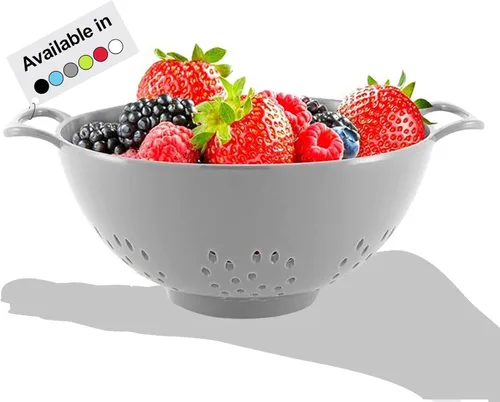 Miniatura 12 de Meadow Lane - Colador pequeño de 6 pulgadas, libre de BPA, apto para lavavajillas, con asas dobles, escurridor compacto de alimentos para bayas