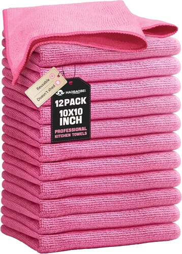 Miniatura 12 de Paños de Tela de Cocina para Platos (Paquete de 12), Paños de Cocina Premium, Paño de Limpieza de Microfibra Súper Absorbente, Antiadherente al Gris