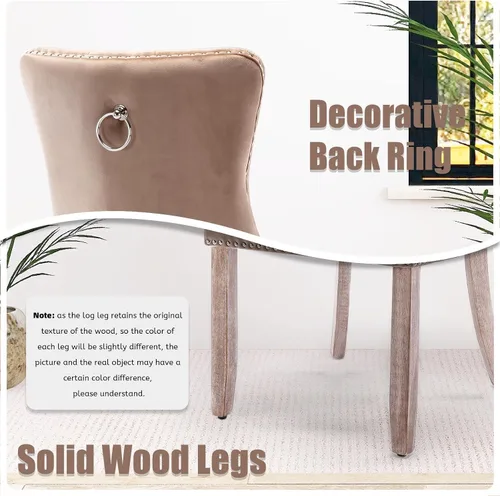 Miniatura 6 de SoarFlash Juego de 6 sillas de comedor de terciopelo, silla lateral de respaldo alto, silla lateral moderna tapizada de alta gama con capitoné