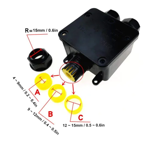 Miniatura 2 de Caja terminal plástica impermeable formada Y de la manera al aire libre de la caja de conexiones IP68 3