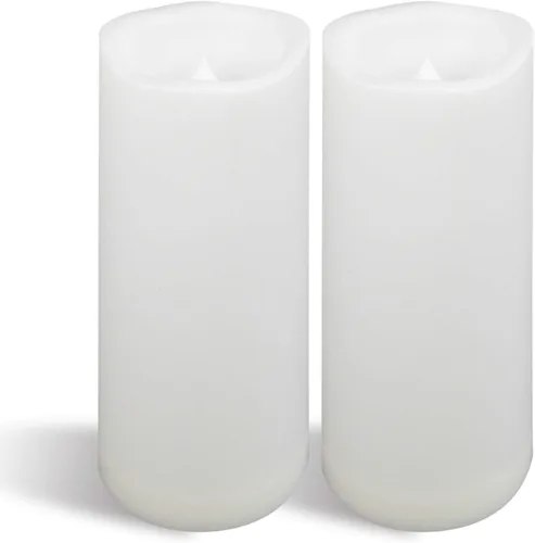 Miniatura 10 de CANDLE CHOICE Velas impermeables sin llama para exteriores, funcionan con pilas, con temporizador, gran resina plástica brillante, parpadeante