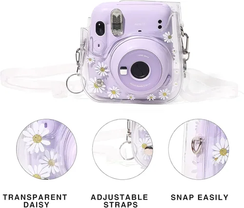 Miniatura 4 de Funda transparente para Fujifilm Instax Mini 12/13/11/9/8 - Funda para cámara instantánea Instax mini 11 con correas ajustables para el hombro