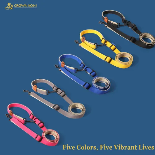 Miniatura 3 de Correa para perro – 0.591 in gris: 360° sin enredos, nailon fuerte resistente, retráctil y manos libres, diseño cruzado, correa de mano y cintura