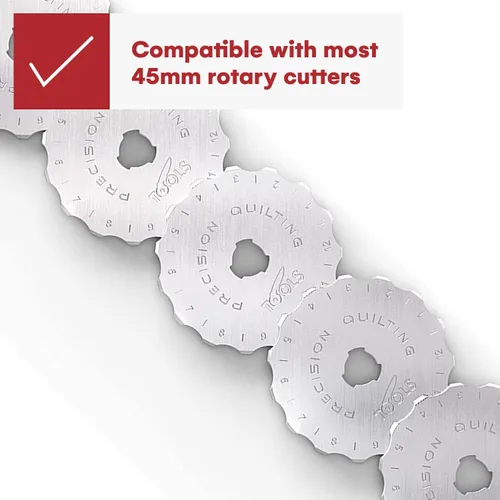 Miniatura 5 de Precision Quilting Tools Cuchillas de salto de 1.77 pulgadas (paquete de 5) compatibles con cortador. Hoja de salto ancha perfecta para proyectos
