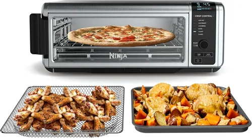 Ninja SP080 Foodi - Horno de encimera digital con función 6 en 1, capacidad abatible y lejos para espacio de almacenamiento, con cesta de freír