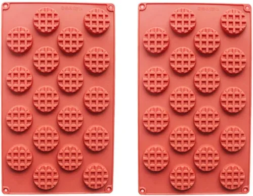 Miniatura 3 de Juego de 2 piezas/juego de moldes de silicona para gofres de 18/20 cavidades, molde para hornear galletas, molde para hornear, herramienta