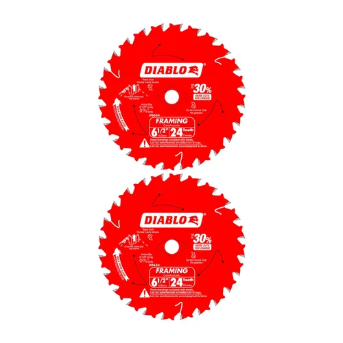 Miniatura 2 de Freud D0624X Diablo - Hoja de sierra para enmarcar ATB de 6-1/2 pulgadas, 24 dientes, eje de 5/8 pulgadas (paquete de 4)
