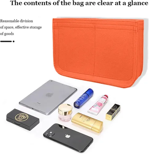 Miniatura 3 de Organizador de fieltro-para Hermes Evelyne III tpm pm gm bolsa inserción mini 16 29 33 bolso organizador Y003 naranja-L