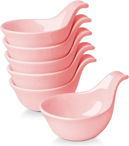 Miniatura 14 de Flexzion Tazones de cerámica para sumergir, cuencos pequeños para sumergir con asa, tazas de condimentos, plato de salsa de soja, moldes de Negro
