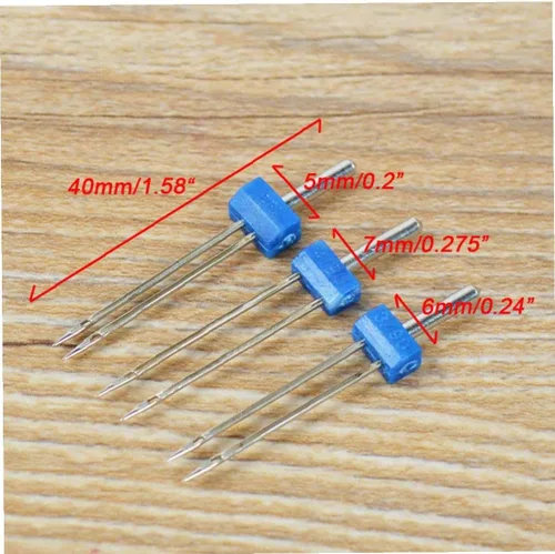 Miniatura 2 de 3 unids/set de agujas de doble puntada de diferentes tamaños, agujas de bolígrafo elásticas para máquina de coser doméstica
