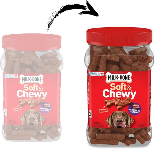 Miniatura 2 de Milk-Bone Golosinas suaves y masticables para perros, receta de carne de res y filete mignon, 25 onzas