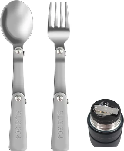Cuchara de repuesto y tenedores de cena compatibles con termo de comida de 16 onzas (1 cuchara, 1 tenedor de cena)