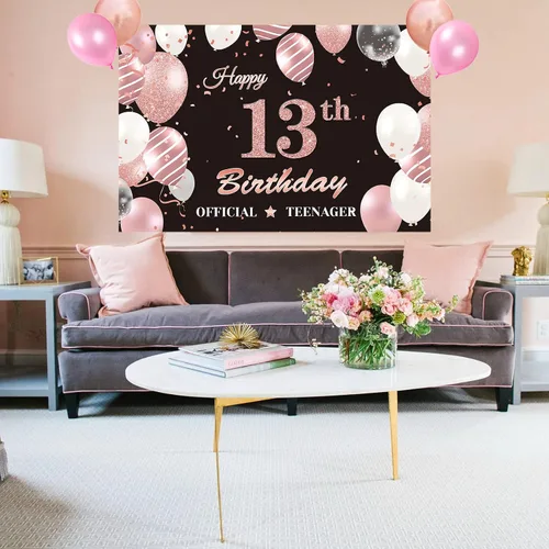 Miniatura 2 de Cartel de fondo oficial de 13 cumpleaños, cartel oficial de fiesta de cumpleaños de 13 años, fondo de fotografía de feliz cumpleaños de 13 años