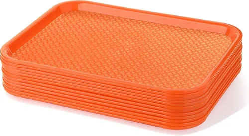 New Star Foodservice Bandeja de comida rápida, juego de 12 (naranja, 10 x 14 pulgadas)