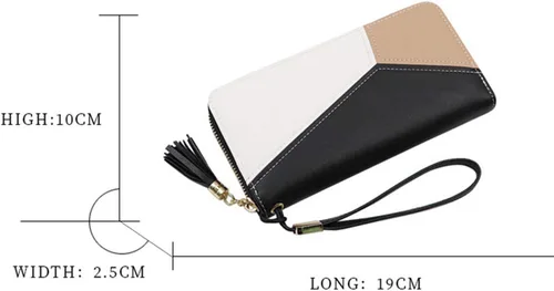 Miniatura 2 de Cartera larga de piel sintética para mujer, con múltiples ranuras para tarjetas y compartimento espacioso