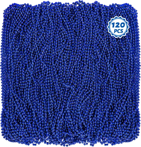 Miniatura 21 de Huskein 120 accesorios de Mardi Gras, collar de cuentas de 33 pulgadas, cuentas de Mardi Gras, collar de cuentas negras, cuentas a granel para Negro