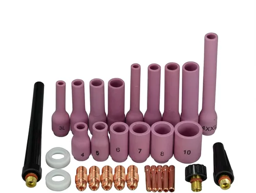 Miniatura 9 de RIVERWELD TIG Gas Lens Collet Bodies 45V 13N Jumbo Boquilla de alúmina de gran diámetro Tazas de cerámica 57N75 6#, 57N74 8#, 53N88 10#, 53N87 12#