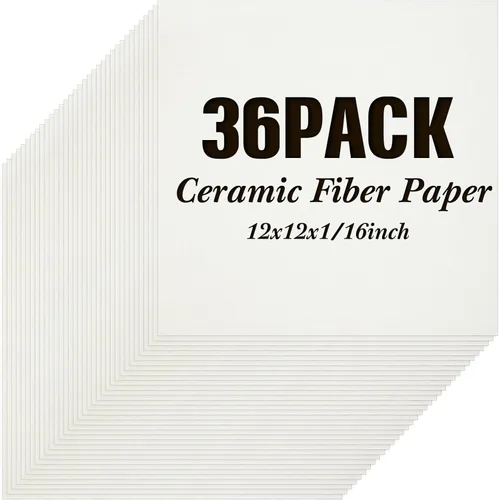 Miniatura 8 de Ctosree 36 juntas de aislamiento de papel de fibra de cerámica o revestimiento para horno, papel de horno blanco de alta temperatura, papel