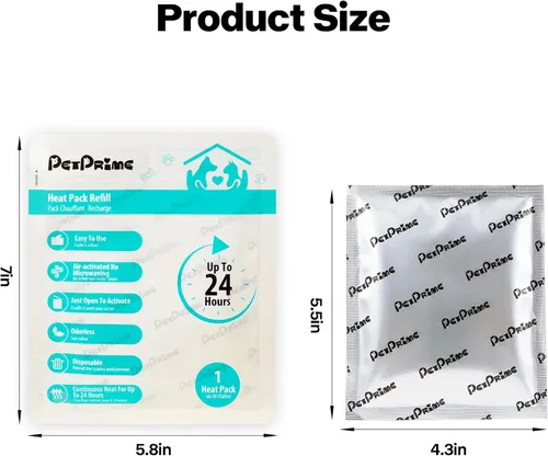 Miniatura 7 de Pet Prime Paquete de 12 paquetes de calor desechables, calor sin olor las 24 horas para juguetes de peluche con latidos del corazón, comodidad