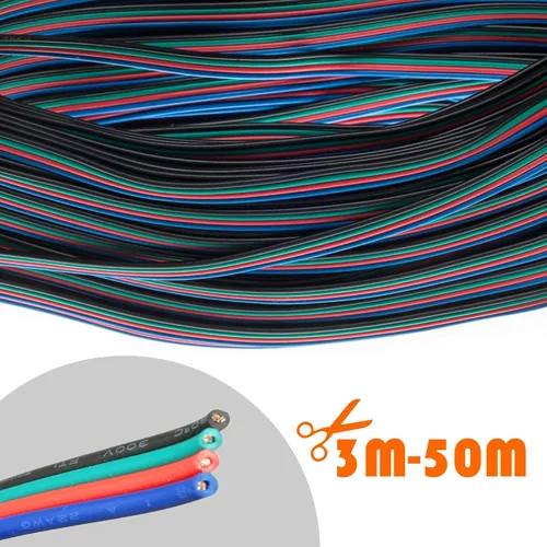 Miniatura 2 de Cable de conector de extensión de 4 pines Cable 5050 3528 LED RGB Strip - 10 Metros/32.8 ft