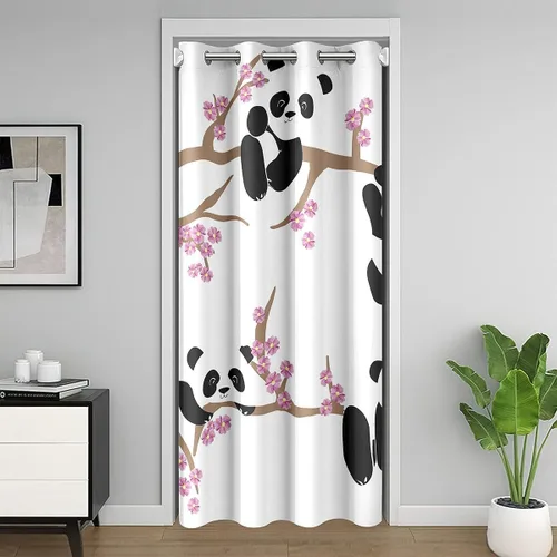 Miniatura 37 de Erosebridal Cortinas opacas de hojas para ventana de puerta, cortinas opacas de hojas blancas y negras, cortina de puerta de hojas, plantas Hojas
