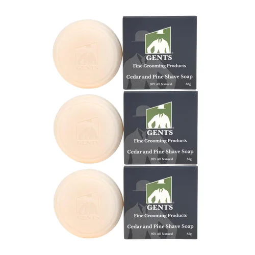 Miniatura 31 de G.B.S Jabón de afeitar para hombre 97% natural enriquecido con manteca de karité y glicerina, crea una rica forma de espuma, 3 onzas cada paquete