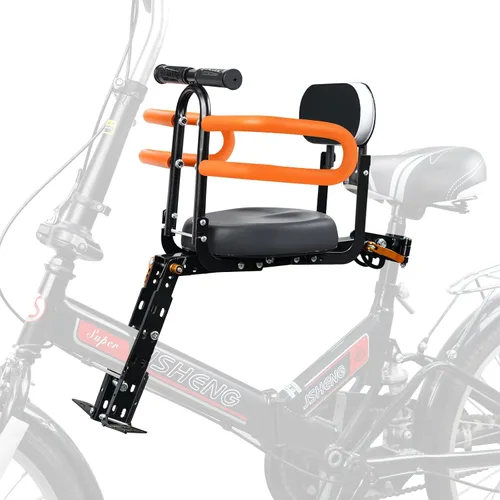 Miniatura 7 de XIEEIX Asiento de bicicleta para niños, portátil, retráctil, plegable, montado en la parte delantera, adecuado para niños de 1 a 3 años, asiento