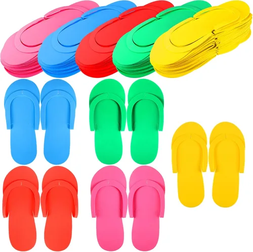 Miniatura 12 de JenPen 60 Pairs Disposable Pedicure Slippers Foam Spa Pedi Flip Flops Bulk Foldable Sandals Shoes for Guest Women Men Salon Spa Hotel Shower Foot