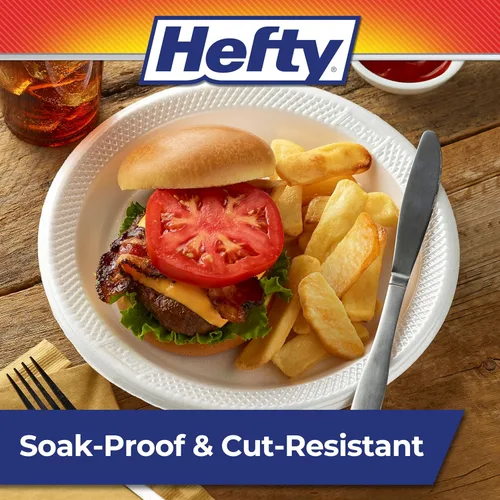 Miniatura 4 de Hefty Platos de espuma extra fuertes y profundos, redondos, blancos, 10.25 pulgadas, 21
