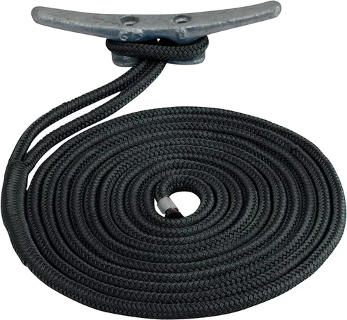Miniatura 2 de Sea Dog 302112020BK-1 - Línea de muelle de nailon doble trenzado, 1/2 pulgadas x 20 pies, color negro