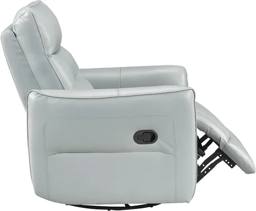 Miniatura 13 de Lexicon Silla reclinable giratoria, sillón reclinable manual de cuero de grano superior, cómodo sillón reclinable para guardería, silla reclinable